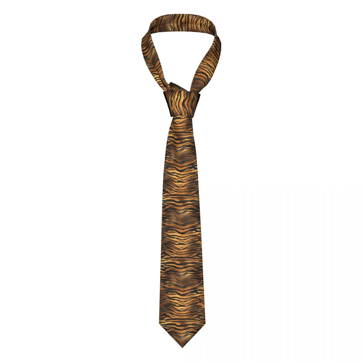 

Tiger Stripes Print Tie Black Brown Animal Skin Wedding 8CM Neck Ties For Men Gift Shirt Design Cravat