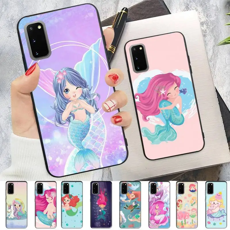 

Miniso Cartoon Mermaids Princess Phone Case for Samsung S10 21 20 9 8 plus lite S20 UlTRA 7edge