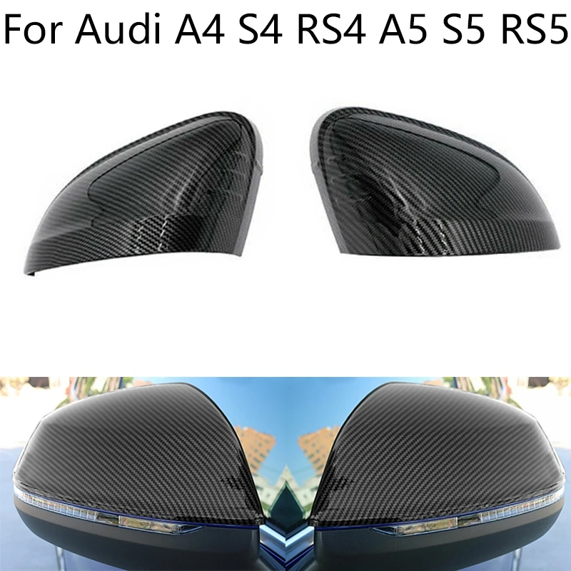 

For Audi A4 A5 B9 2017 2018 2019 S4 S5 RS5 allroad Quattro Car Exterior Rearview Mirror Cover Caps Carbon Look accessories
