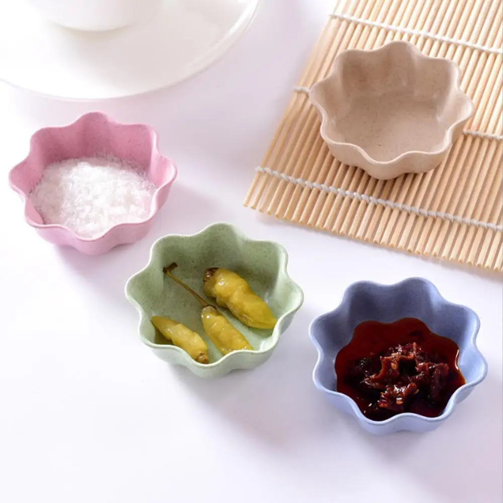 

Creative Seasoning Wheat Straw Dish Sauce Salt Flavor Snack Small Plate Vegetable Condiment Dishes Kitchen Supplies Plastic Dish