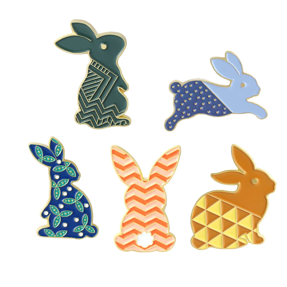 

Pin Brooch Bunny Enamel Easter Lapel Animal Rabbit Brooches Corsage Crystal Charm Decor Clips Badges Sweater Charms Scarf