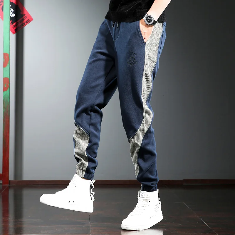 

Korean version of Harlan pants men's loose casual pants spring and autumn trend men's costume ankle pants contrast color splicin