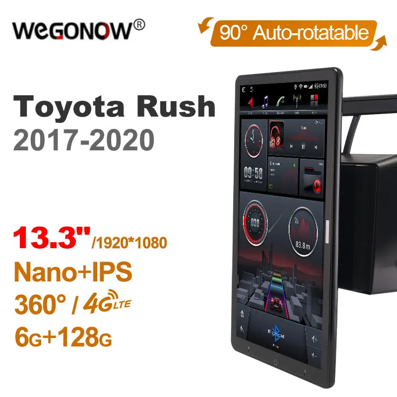 

1920*1080 Nano Ownice Android10.0 для Toyota Rush 2017-2020 автомобильное радио Видео Аудио 13,3 дюймов IPS вращающийся 360 6G 128G Тесла стиль