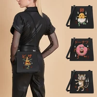 adjustable crossbody square bags 2022 women commuter messenger case fashion shoulder casual dinner bag cute monster pattern