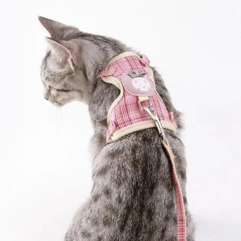 

Mesh Pet Nylon Harness Leash Collar Clothes Vest Cat Kitten Cord Traction Rope