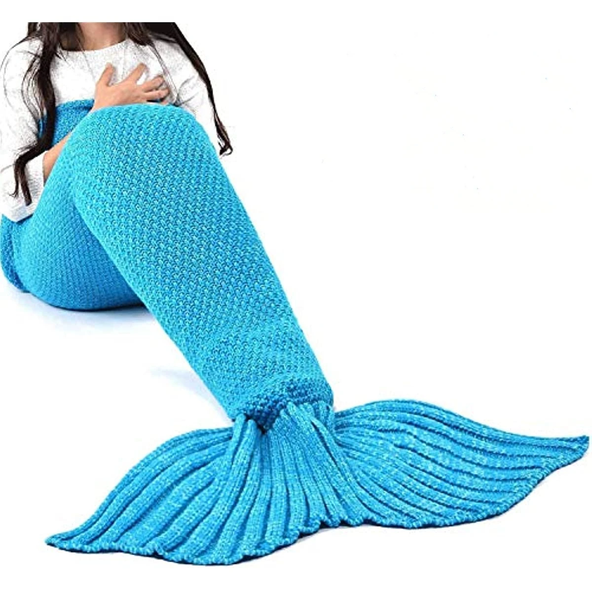 

Mermaid Tail Blanket Crochet Mermaid Blanket for Adult, Soft All Seasons Snuggle Mermaid Sleeping Bag Blankets