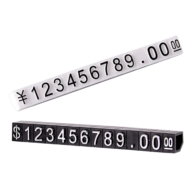

10 Sets Combined Price Labels Easy Installation Digits Number Pricing Tags for Phone Laptop Jewelry Counter Display