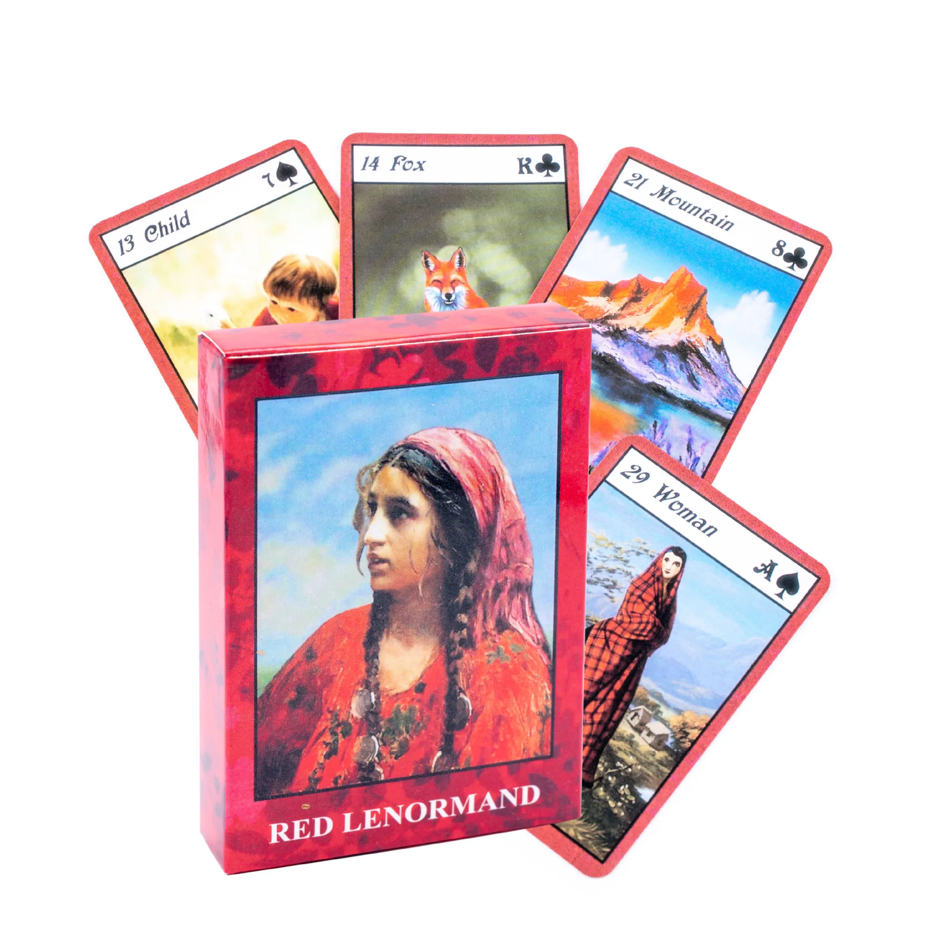 

Новые красные карточки Lenormand, карточки racle, Семейная Игра для вечеринки, колода Таро для раскрытия удачи с PDF-руководством