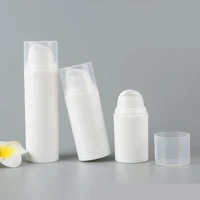 1pcs pp buckle vacuum lotion bottle 5ml10ml15ml white cream foundation refillable sample jar wholesale