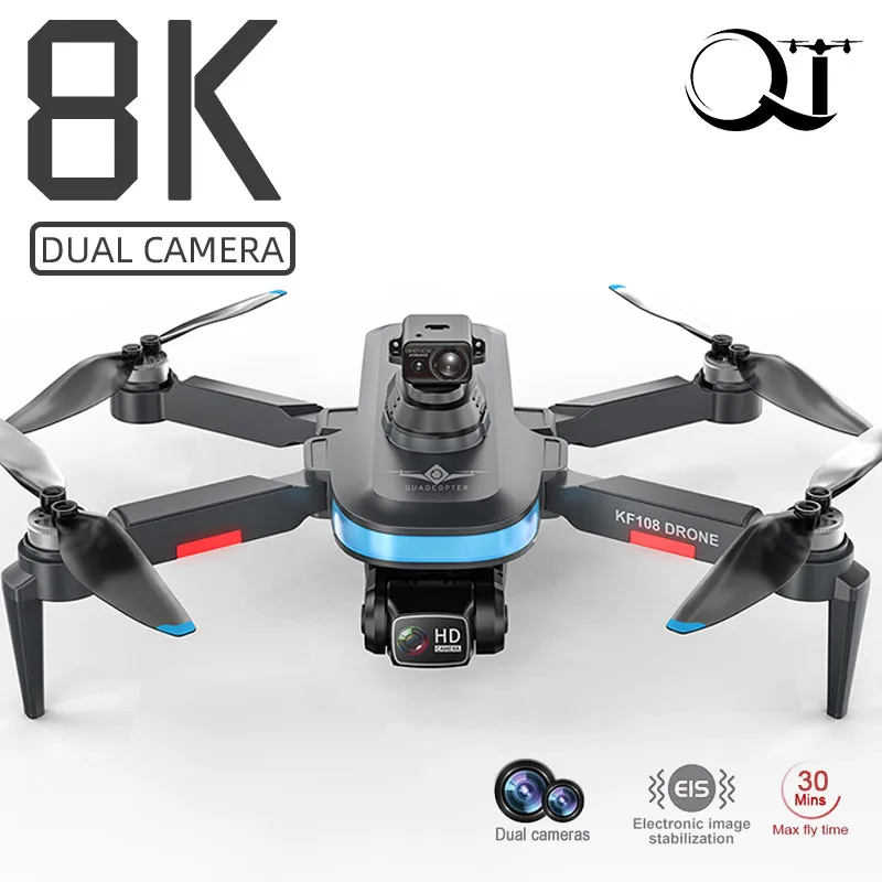 

New KF108 MAX GPS Drone 8K 4K Professional Dual HD Camera Obstacle Avoidance Brushless Motor Foldable Quadcopter Dron Gift Toy