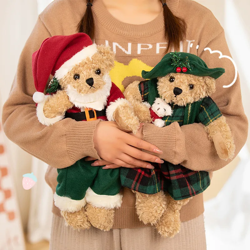 

Кавайная Рождественская шапка, плюшевый медведь, плюшевая игрушка, милые медведи, куклы, домашний декор, мягкие детские игрушки для детей, подарки на Рождество для подруги