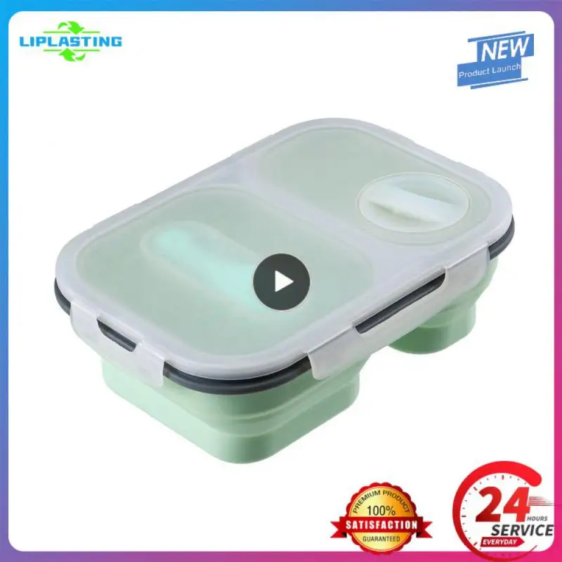

1000ml Food Grade Silicone Lunch Box Student Lunch Box Office Worker Insulation Fast Food Plate Household Kitchen Supplies