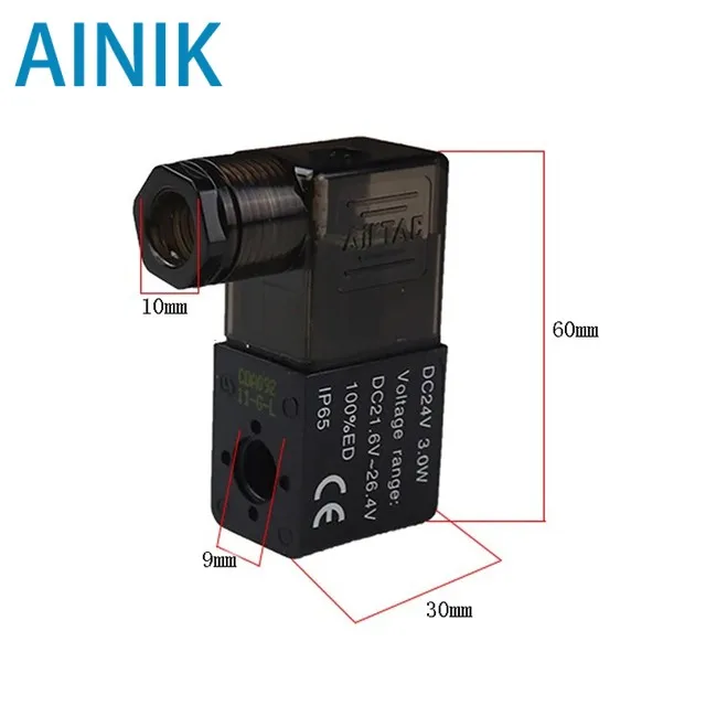 

Пневматический электромагнитный клапан AirTAC, катушка черная 12В/24В/110В/220В