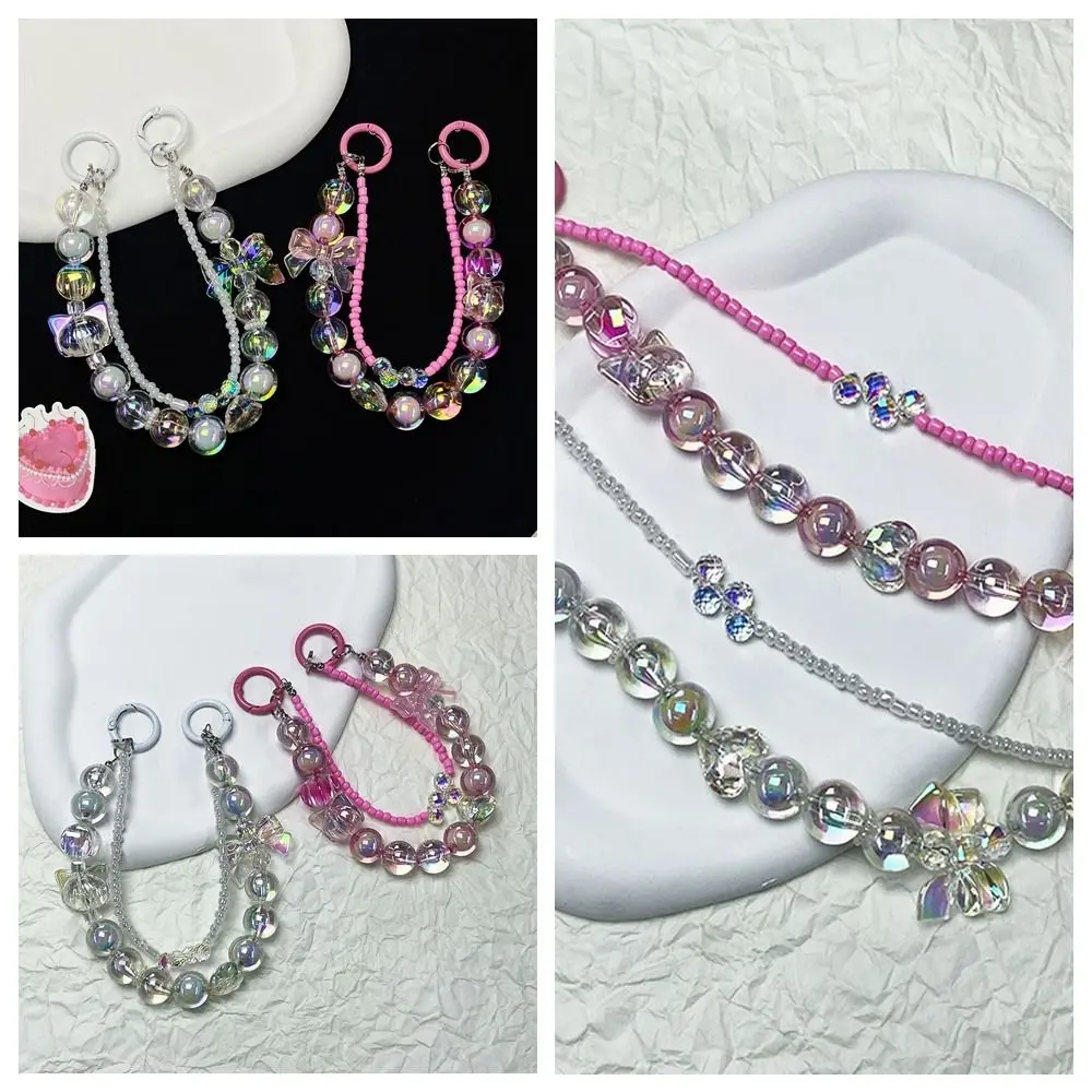 Роскошный мультяшный блестящий ремешок для телефона двухслойный брелок из