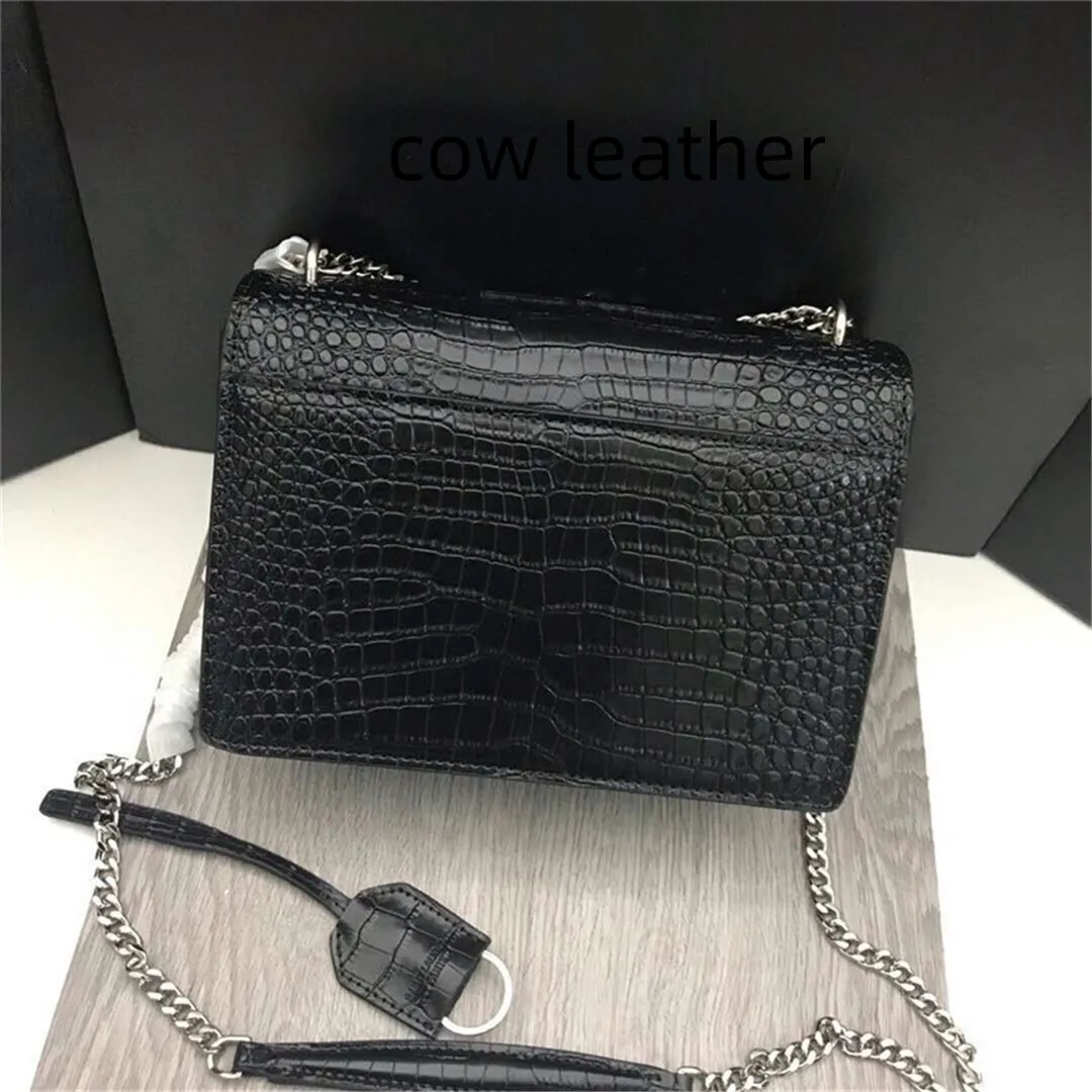 

2023 Krokodil Genuine Leather Handbag Women Shoulder Messenger Bags High Quality Designer Chain Bag Crossbody Crocodile Skin Bag