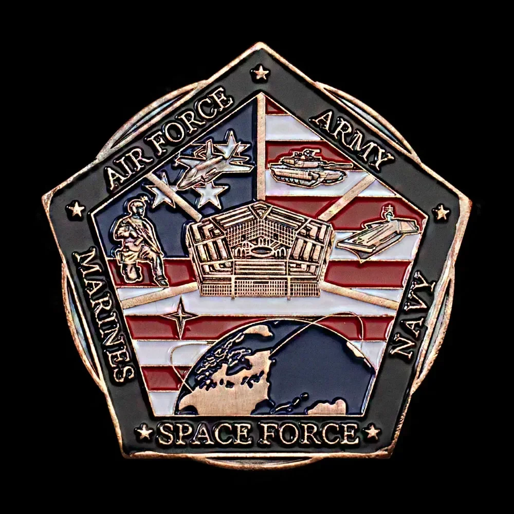 Департамент защиты США пятиугольные бронзовые монеты-вызов военные сувениры