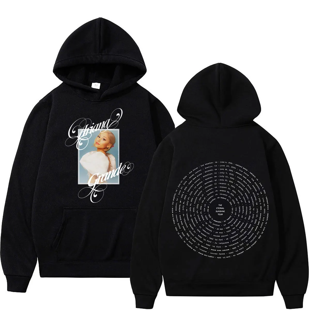 Фото Худи с принтом Ariana Grande The Eternal Sunshine Tour 2026, свободные толстовки для мужчин и женщин, осенне-зимняя модная повседневная толстовка-пуловер №1