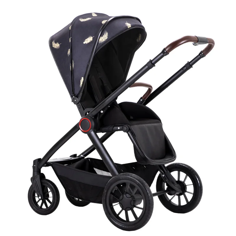 

Роскошная двухсторонняя коляска для новорожденных может сидеть лежа светильник Кая коляска складная Высокая Ландшафтная амортизирующая д...
