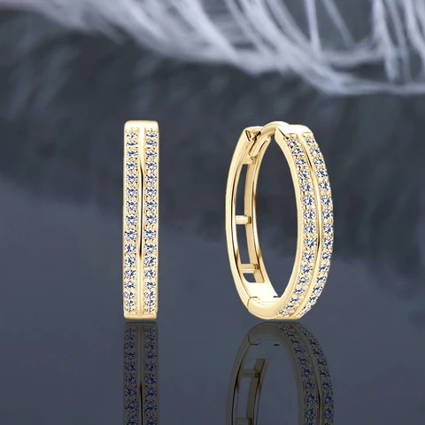 Серьги-кольца IOGOU с муассанитом
