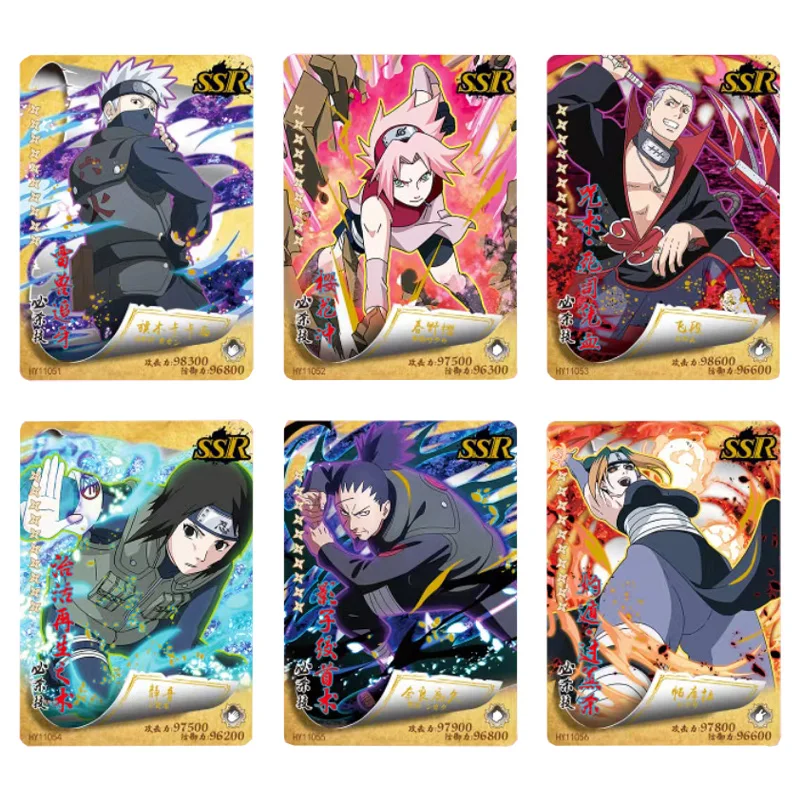 Оригинальные аниме-фигурки Наруто открытки удзумаки коллекционные Бронзирующая