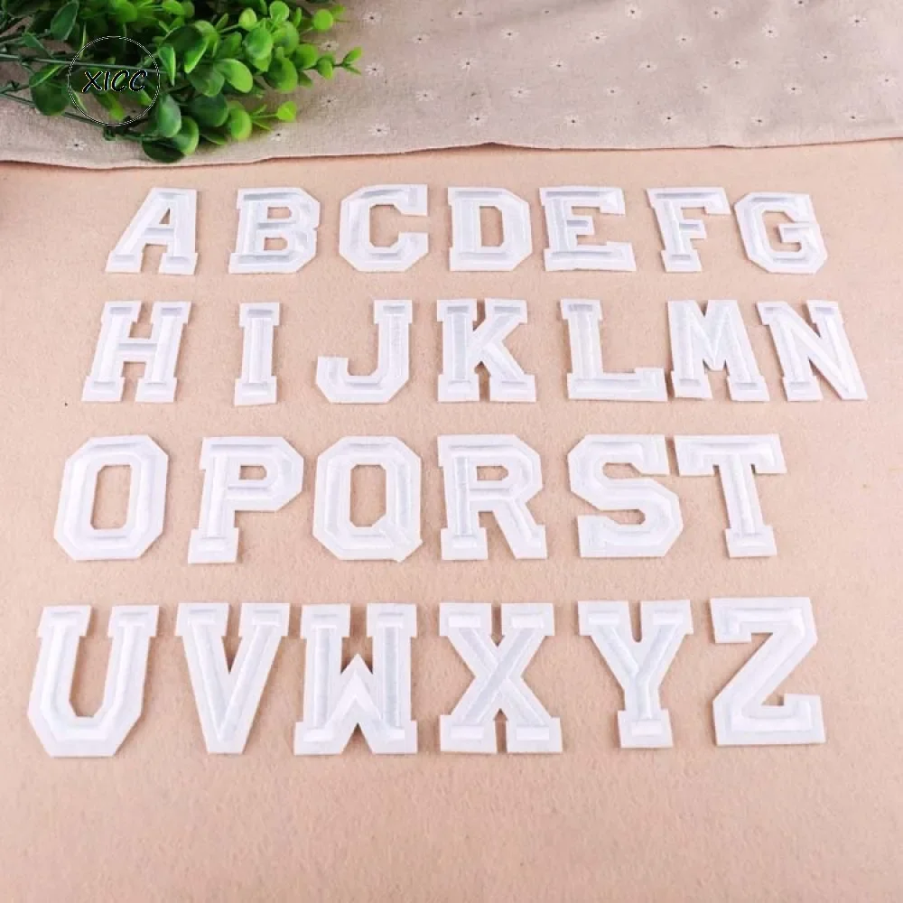 Черные вышивки с английским алфавитом от A до Z буквы именем наклейка сделай сам