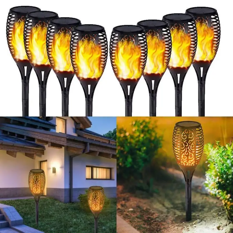 

96LED Solar Flame Light Flickering Torch Outdoor Waterproof Garden Decor Landscape Lawn Lamp Path Lighting Automatic Light