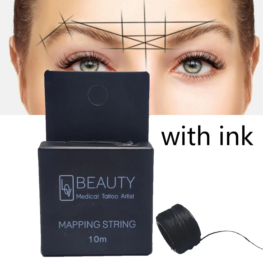 

Sdotter New Microblading MAPPING STRING Pre-Inked Eyebrow Marker thread Tattoo Brows Point 10m Pre Inked tattoo PMU string for m