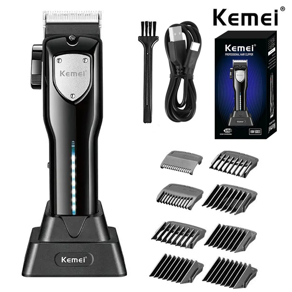 

Kemei KM-5083 barbershop professional hair trimmer for men electric beard trimmer rechargeable clipper hair cutting machine set