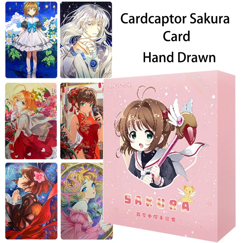 

Cardcaptor Sakura Magic Card Box Hand Drawn Cute Kinomoto Sakura Li Syaoran Cerberus Anime Cartoon Collection For Children Gifts