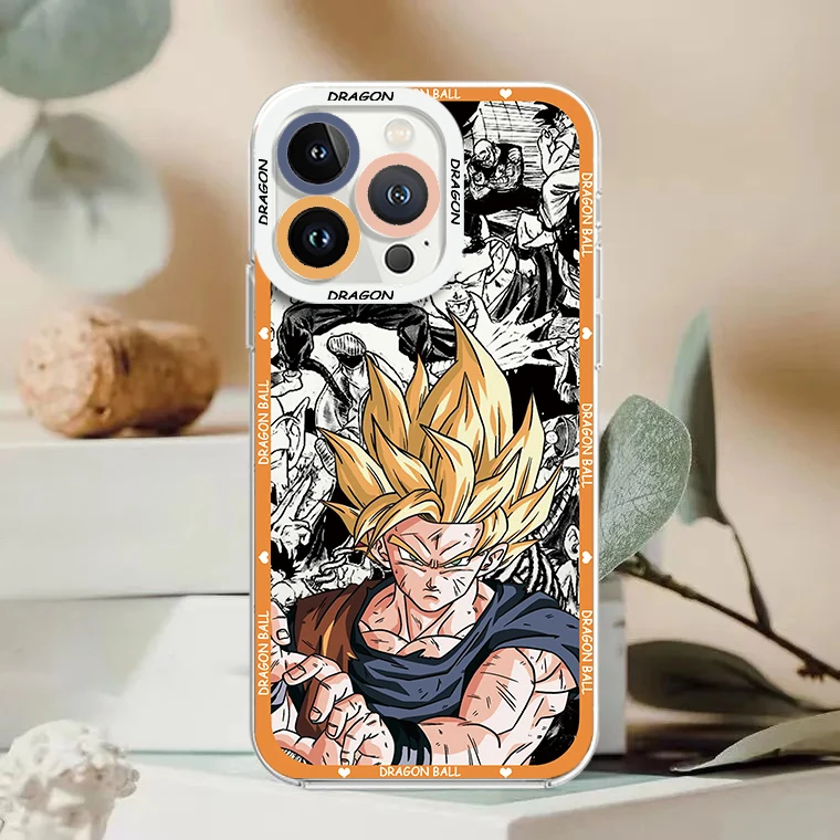 Чехол для телефона с Аниме D-Dragon Ball Son Goku iPhone 15 14 13 12 11 Mini XS XR X Pro MAX 8 7 Plus прозрачный