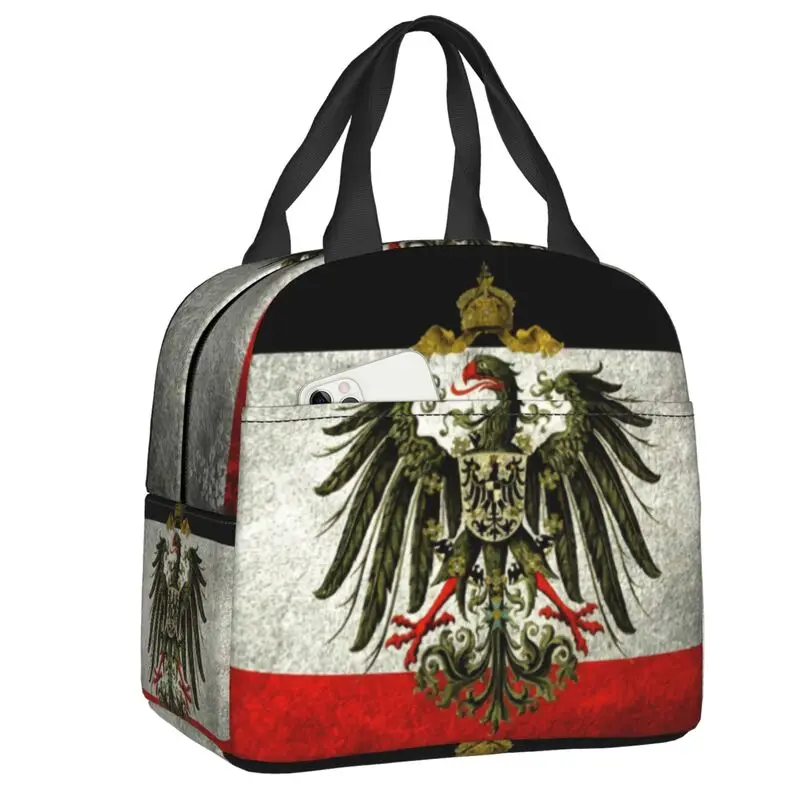 

German Empire Flag Germany Thermal Insulated Lunch Bag Women Reusable Lunch Container for Camping Travel Storage Food Bento Box