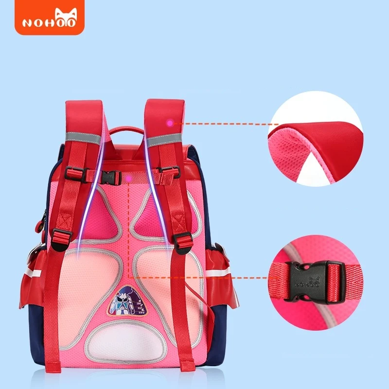 Fashion Pink Girls School Bags Kid Large Capacity Nobility British Style Children Backpacks Orthopedic Primary Student Schoolbag