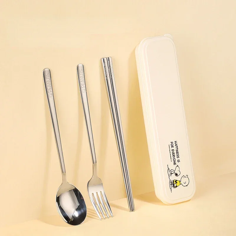 Портативный набор столовых приборов Snoopy для кемпинга столовая посуда из