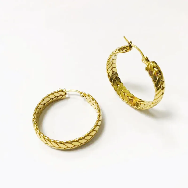 

Creative Gold Hoop Earrings for Women Personality Punk Stainless Steel Dangle Earrings Party Birthday Gifts Charm Jewelry