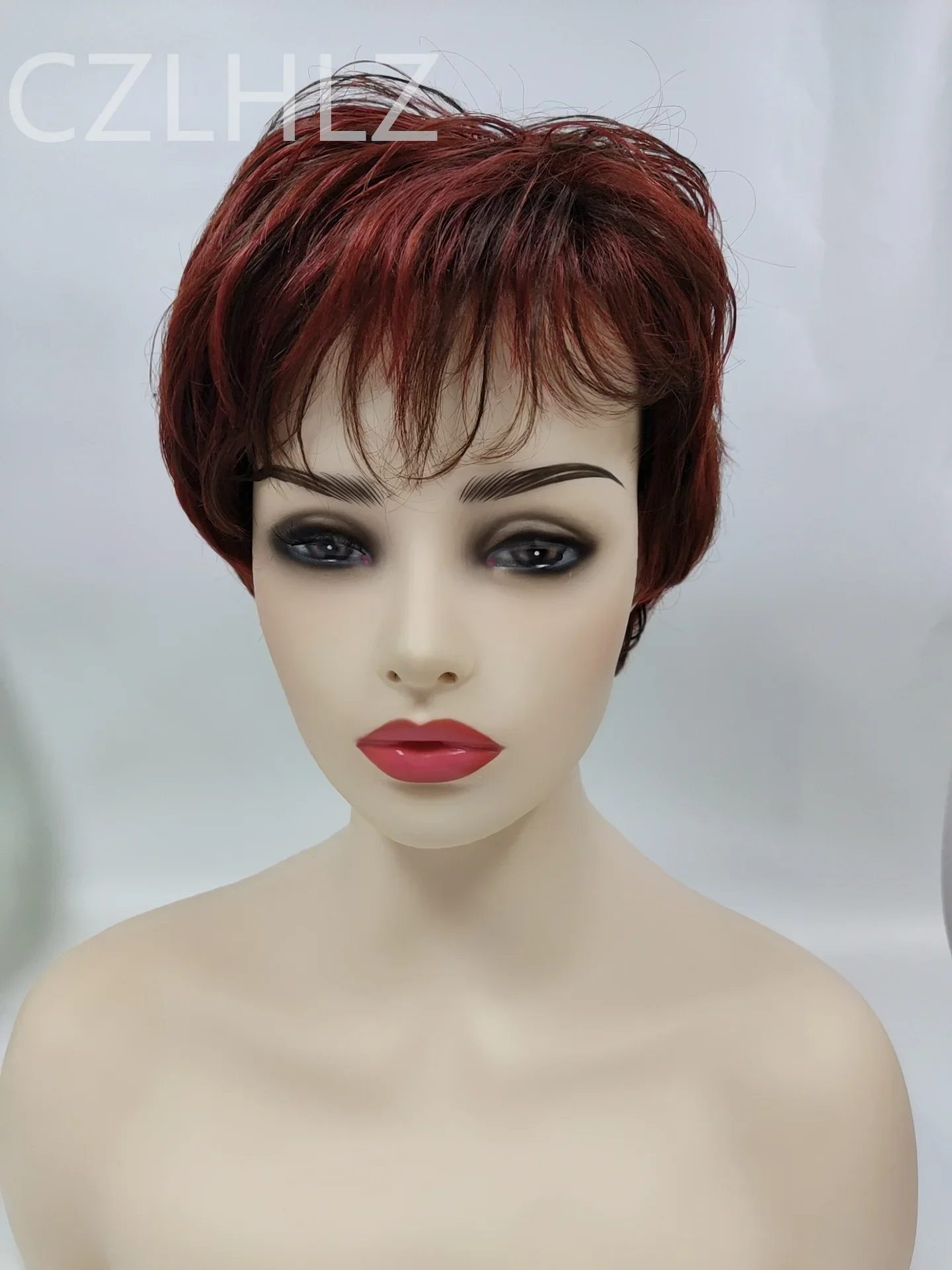 волосатые мамки Милые волосы мамы, женские модные винно-красные короткие синтетические  парики с челкой, прическа пикси, термостойкий парик для косплея, вечерние |  AliExpress