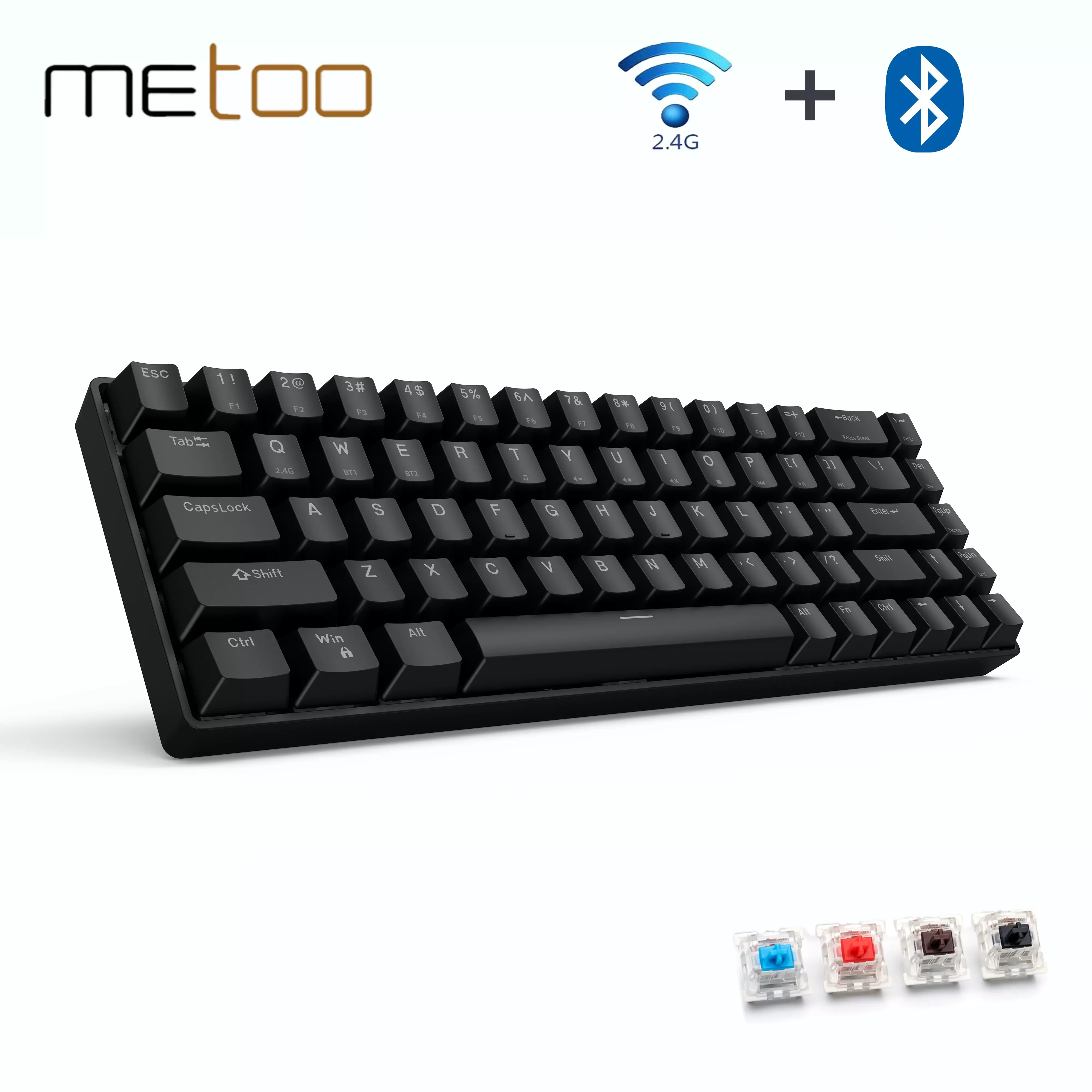 

Metoo 68Key Game mechanical keyboard Wireless Bluetooth/2.4Ghz Blue red brown switch for Mac Windows Android