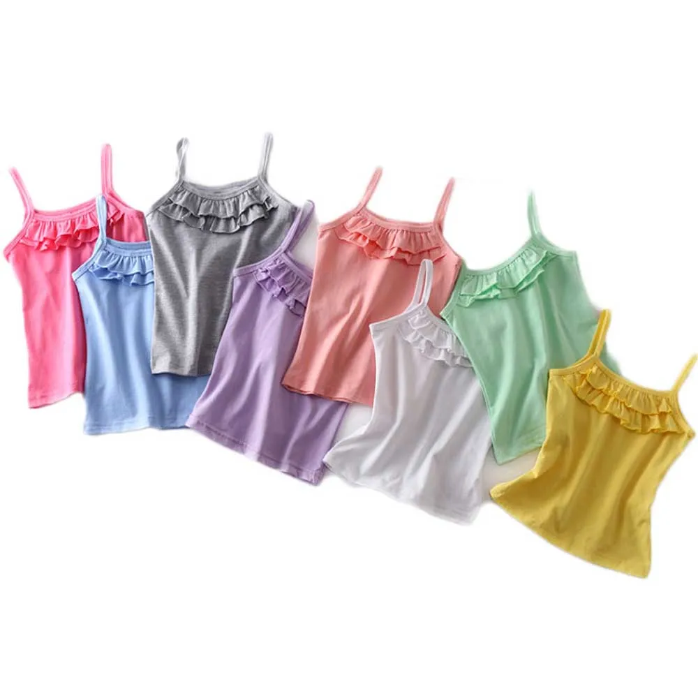 

Girls Sleeveless T-shirts Kids Cotton Tops 2-8Y Children Underwear Baby Camisole Toddler Singlets 2022 Summer Tank Top