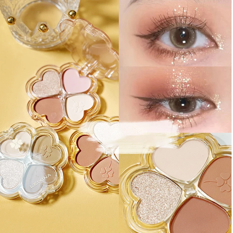 

Waterproof Four-colors Eyeshadow Palette Earth Color Daily Makeup Portable Matte Pearlescent Eyeshadows Nude Makeup Wholesale