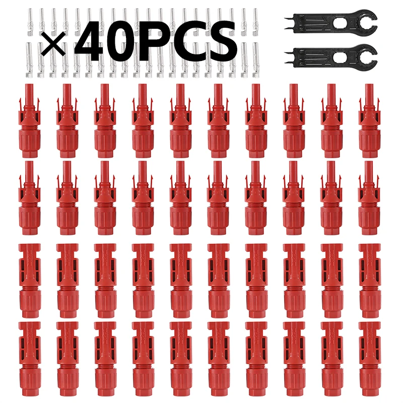 

TÜV Genehmigt Free shipping 100/40 Pcs IP68 DC Solar Connector 1000V30A Panel Stecker Connectors Kit for PV/MC Cable 2.5/4/6mm2