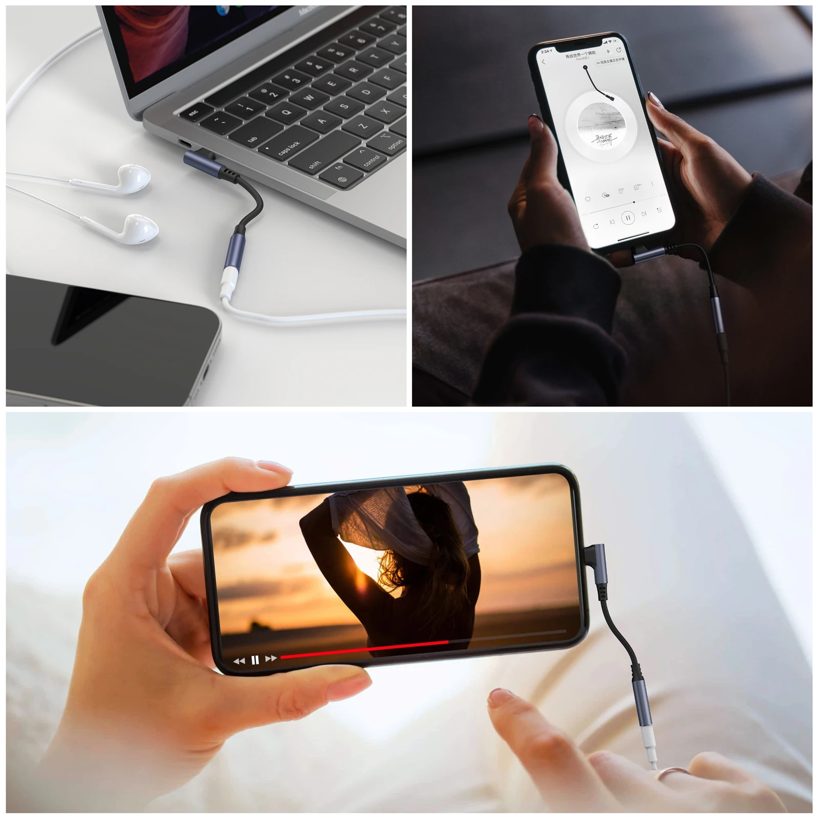 L-образный адаптер для наушников типа C на разъем 3,5 мм, USB-C, аудиокабель 3,5 мм, конвертер для Ipad Iphone 16, Samsung Huawei Xiaomi Google (art.: 3920d1d46fbce) - 3920d1d46fbce