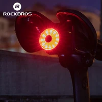 rockbros bicycle usb light rainproof bike rear light led rechargeable cycling brake taillight seatpost saddle mount tail lantern
