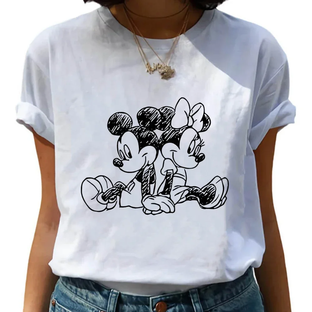 Kawaii Модная футболка с Микки Маусом женские футболки короткими рукавами