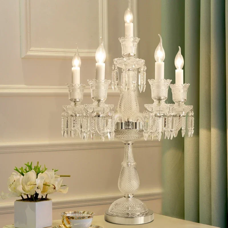 OUFULA Европейский стиль хрустальная настольная лампа