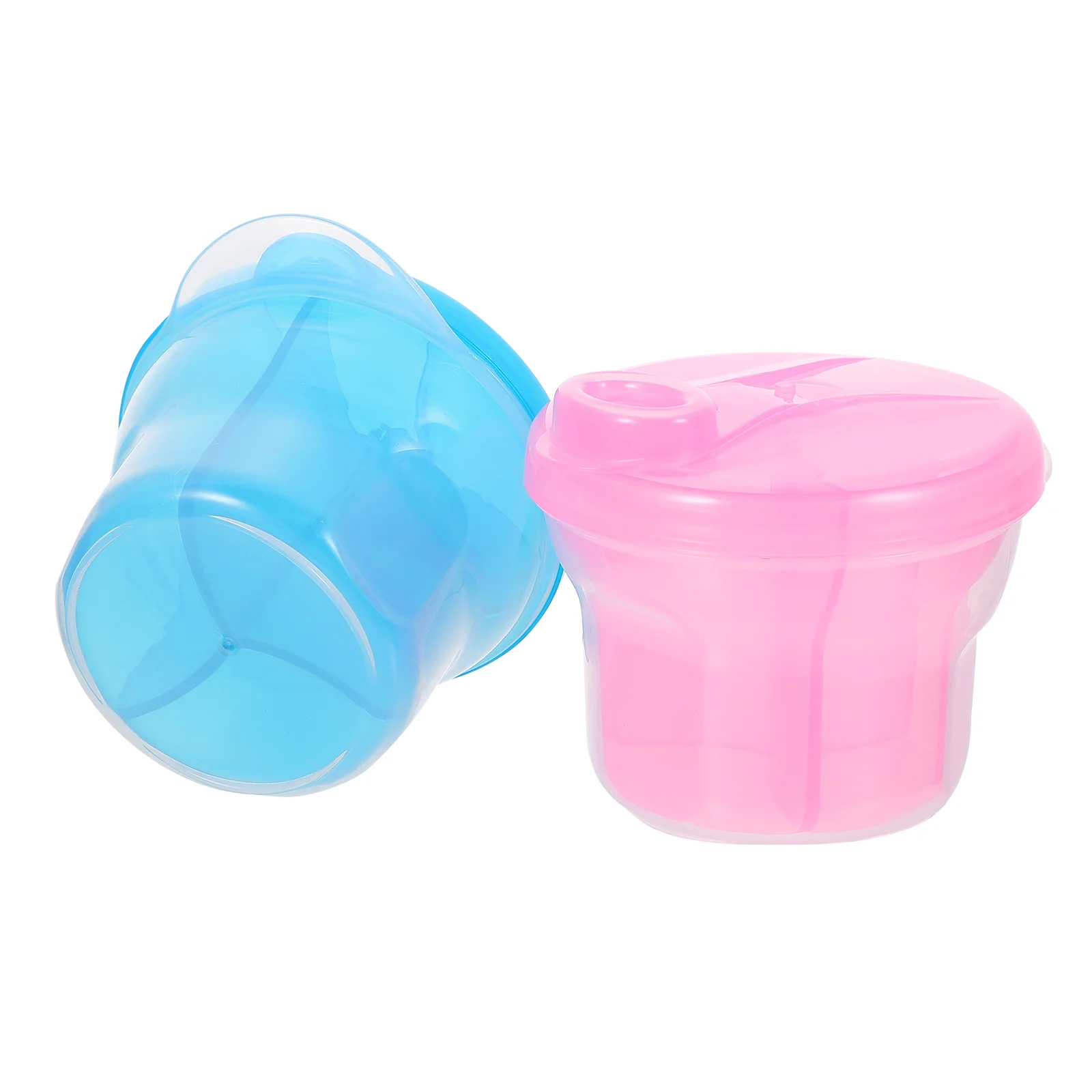 

2 Pcs Formula Dispenser Rotary Milk Powder Box Container Holder Pearlescent Portable Baby Travel Food