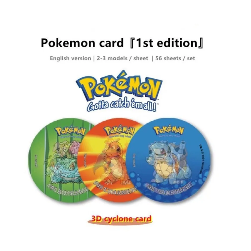 

Pokemon Tazos Card 1st Edition 1996 English Shiny Letters Round Cards Original Pokemon Collectible Coins Flicker Pokemon Card