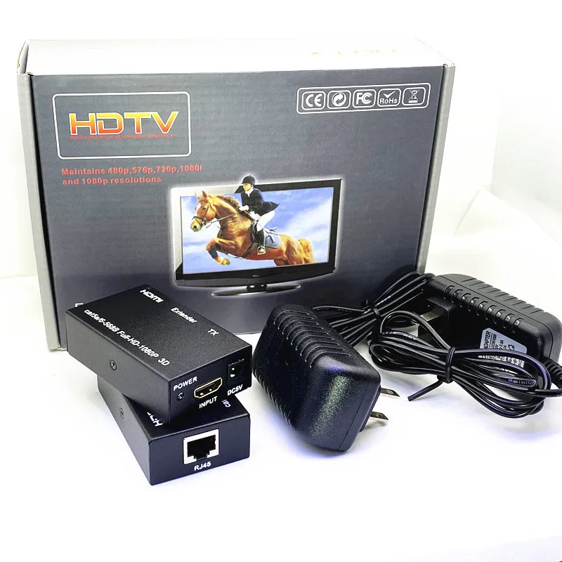 1080P FHD HDMI совместимый RJ45 60M расширитель разветвитель передатчик и приемник Ethernet CAT