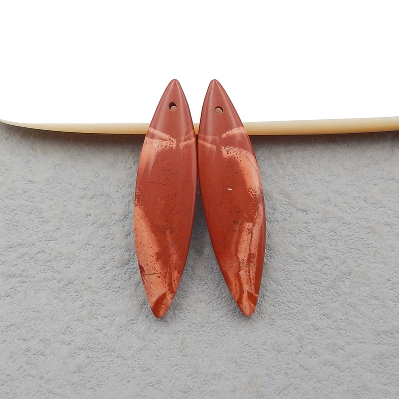 

Natural Stone Red River Jasper Earring Pair,36x10x4mm,5g Fine Handmade Jewelry Fashion Beads