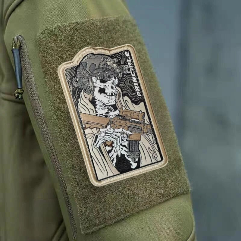 Привидение отряд функциональный военный крючок и петля призрак патч ткачество