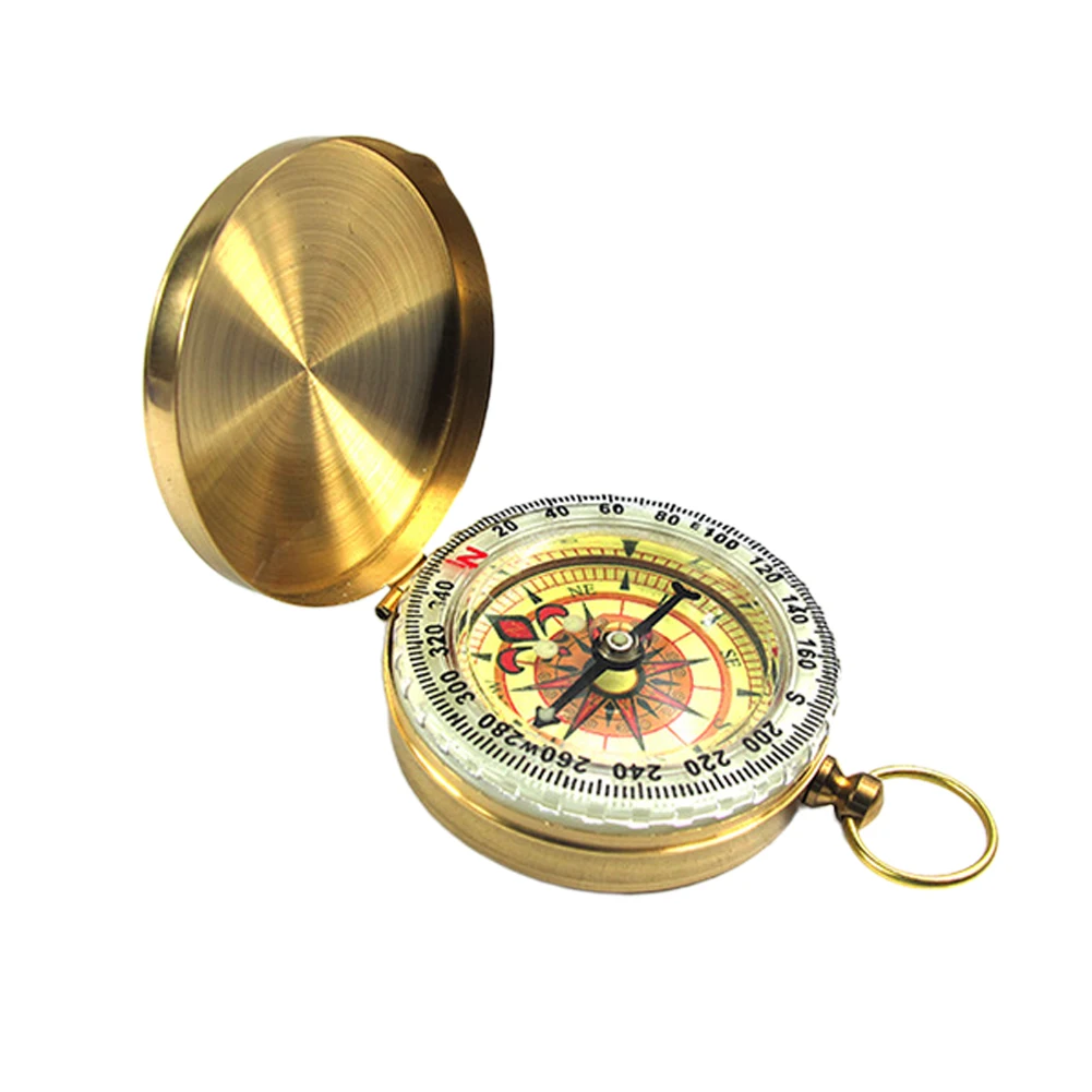 

Медный флип-чехол для навигации выживания многофункциональный подарок мини портативные светящиеся карманные часы для путешествий кемпинг...