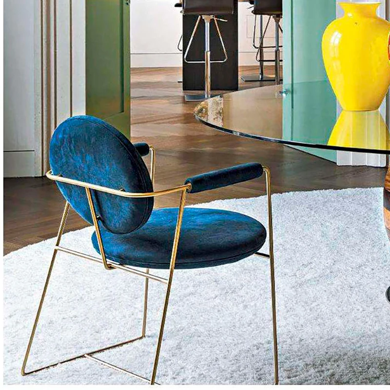 

Nordic Lounge Dining Chairs Accent Individual Designer Dining Room Armchair Luxury Salon Chaise Pliante Home Furniture MQ50KT